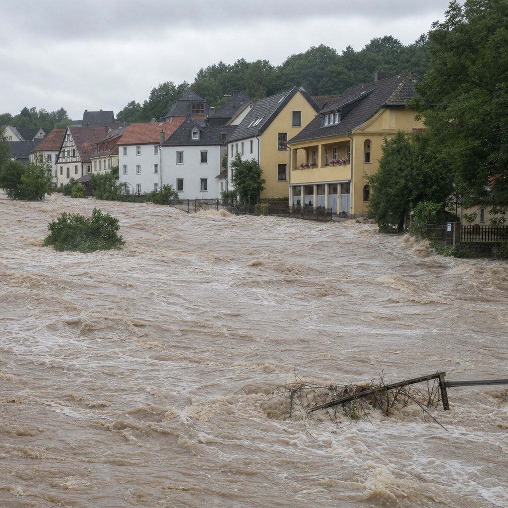 Jahrhunderthochwasser Ein Bild zum Thema Jahrhunderthochwasser im Umwelt Kontext